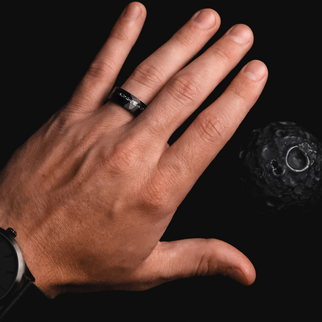 2024 Thorum Black Meteorite Mens Ring