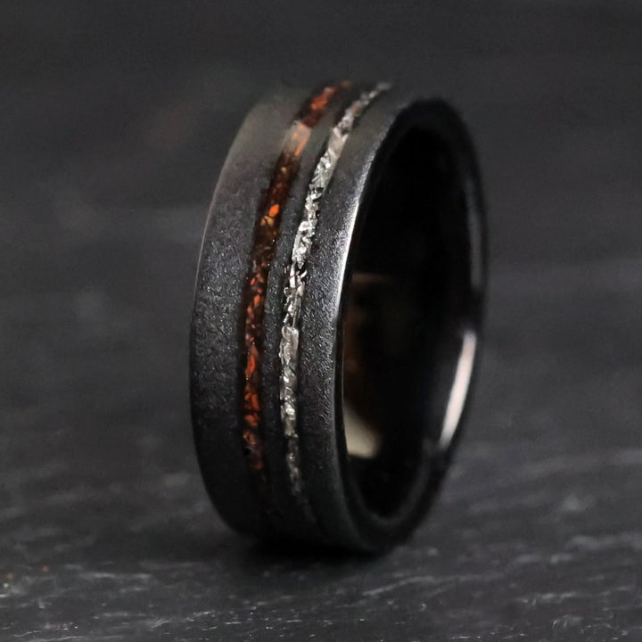 2024 Thorum Black Meteorite Mens Ring